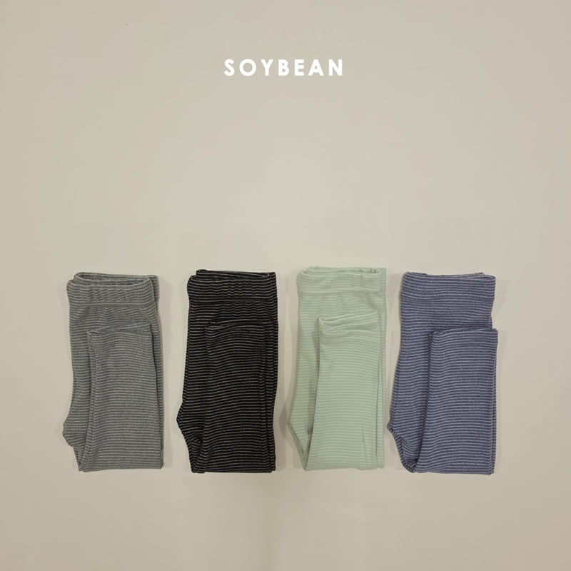 Soybean - Korean Children Fashion - #kidzfashiontrend - Stretch Stripe Leggings - 8
