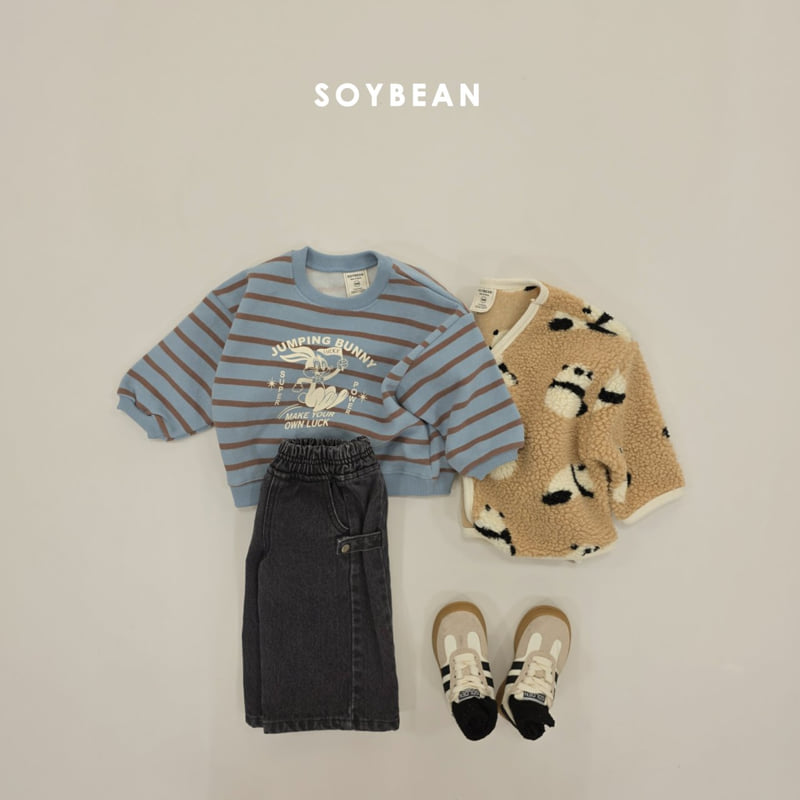 Soybean - Korean Children Fashion - #kidzfashiontrend - Jumping Bunny Stripe Sweatshirt - 7