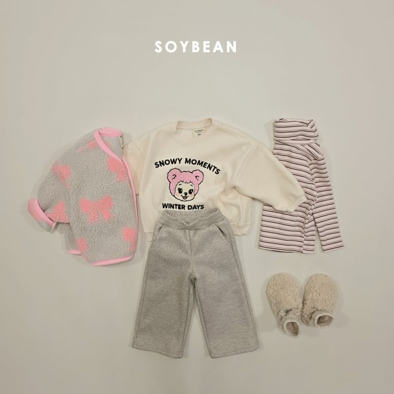 Soybean - Korean Children Fashion - #littlefashionista - Cozy Fleece Wide Pants - 9