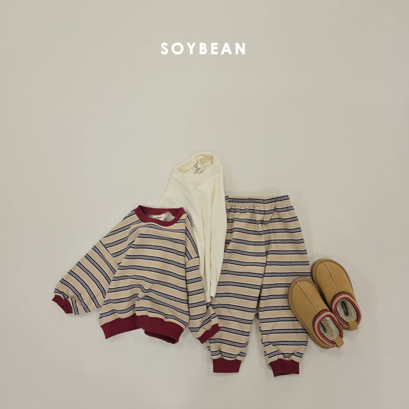 Soybean - Korean Children Fashion - #littlefashionista - Warm Stripe Top Bottom Set - 11