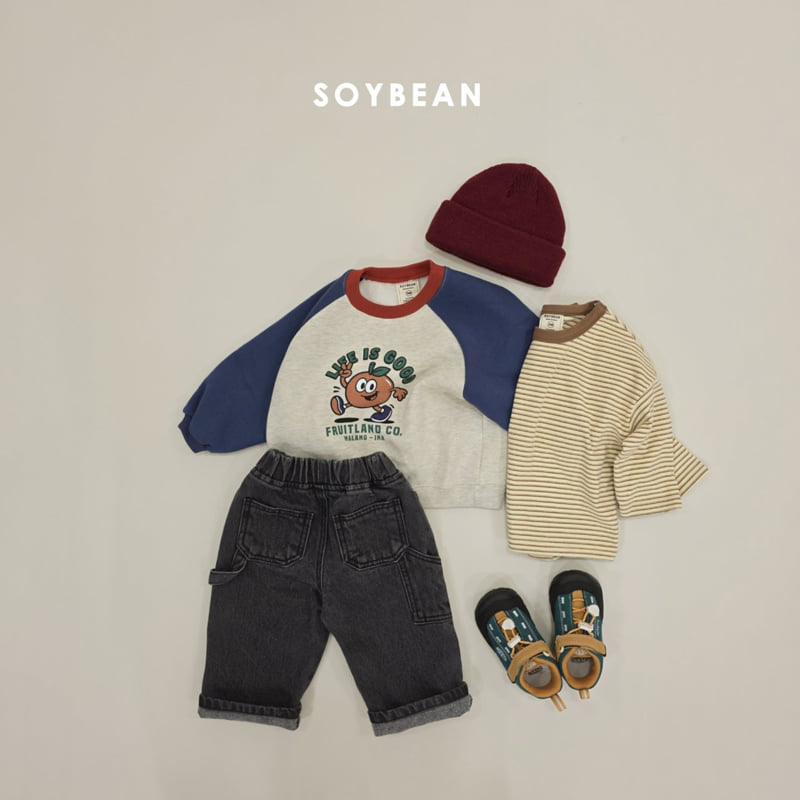 Soybean - Korean Children Fashion - #littlefashionista - Brushed Work Denim Pants - 7