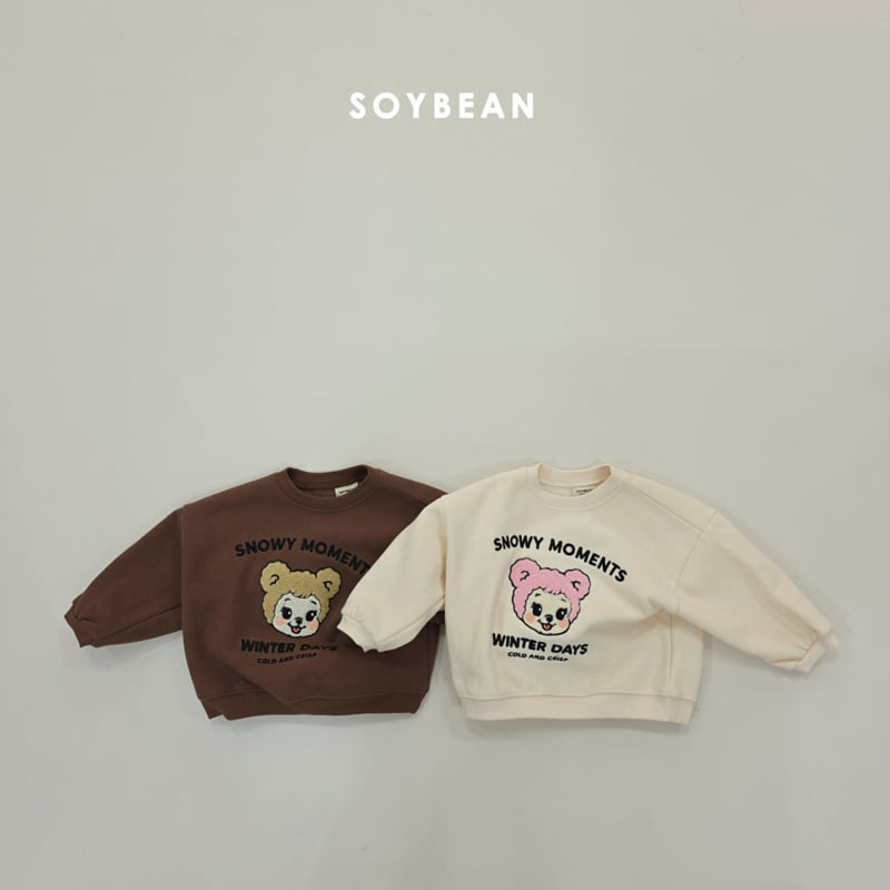 Soybean - Korean Children Fashion - #magicofchildhood - Character Bouclé Embroidery Sweatshirt