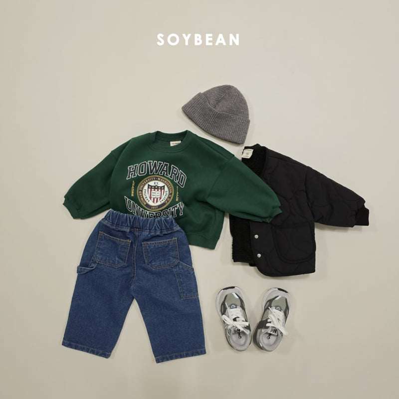 Soybean - Korean Children Fashion - #magicofchildhood - Brushed Work Denim Pants - 8