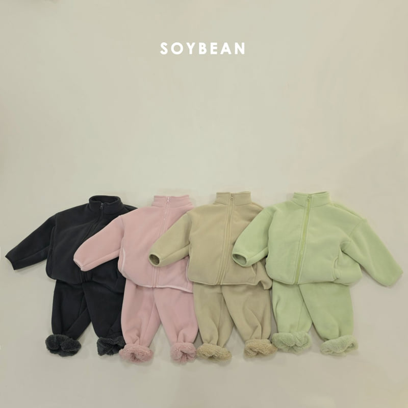 Soybean - Korean Children Fashion - #prettylittlegirls - Super Fleece Zip-Up Set