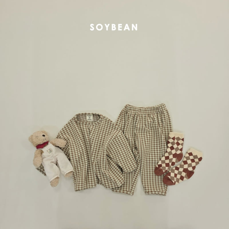 Soybean - Korean Children Fashion - #stylishchildhood - Check Fuzzy Easywear - 8