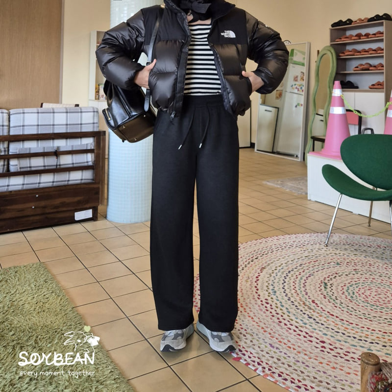 Soybean - Korean Women Fashion - #momslook - Cozy Fleece Wide Pants (MOM) - 12