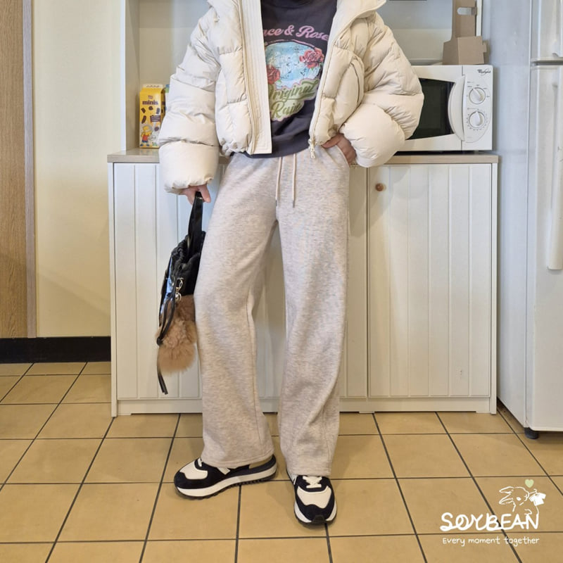 Soybean - Korean Women Fashion - #womensfashion - Cozy Fleece Wide Pants (MOM) - 9