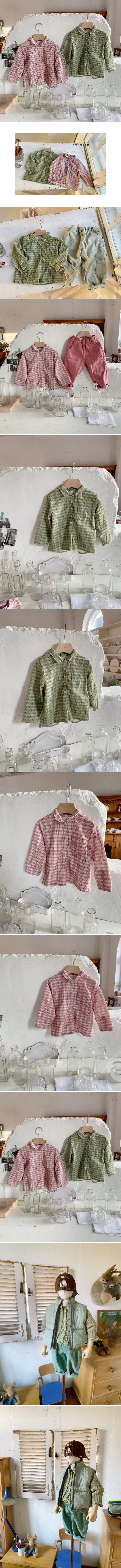 Studio M - Korean Children Fashion - #discoveringself - Cute Check Shirt - 2
