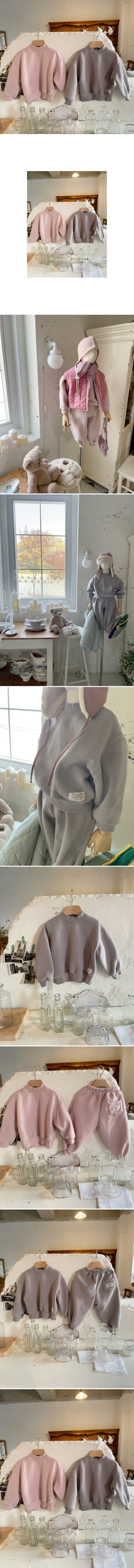Studio M - Korean Children Fashion - #minifashionista - Brushed Fleece Cut Line Tee - 2
