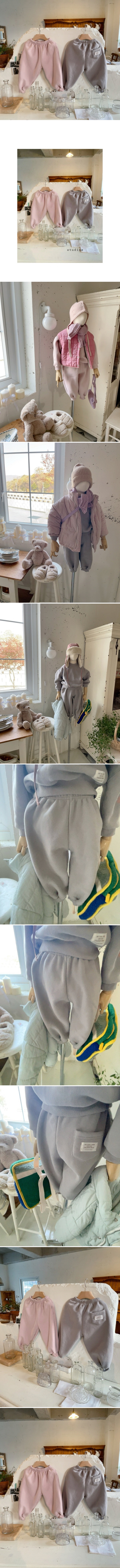 Studio M - Korean Children Fashion - #prettylittlegirls - Brushed Fleece Banding Pants - 2