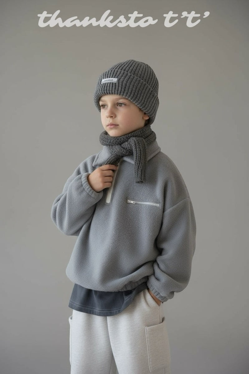 Thanksto TT - Korean Children Fashion - #childofig - Tee Collar Half Zip-up - 8