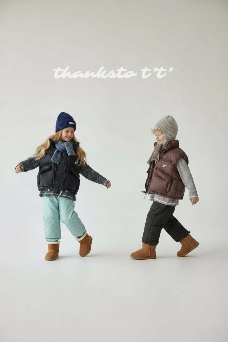Thanksto TT - Korean Children Fashion - #childrensboutique - Mint Choco Padding Pants - 7