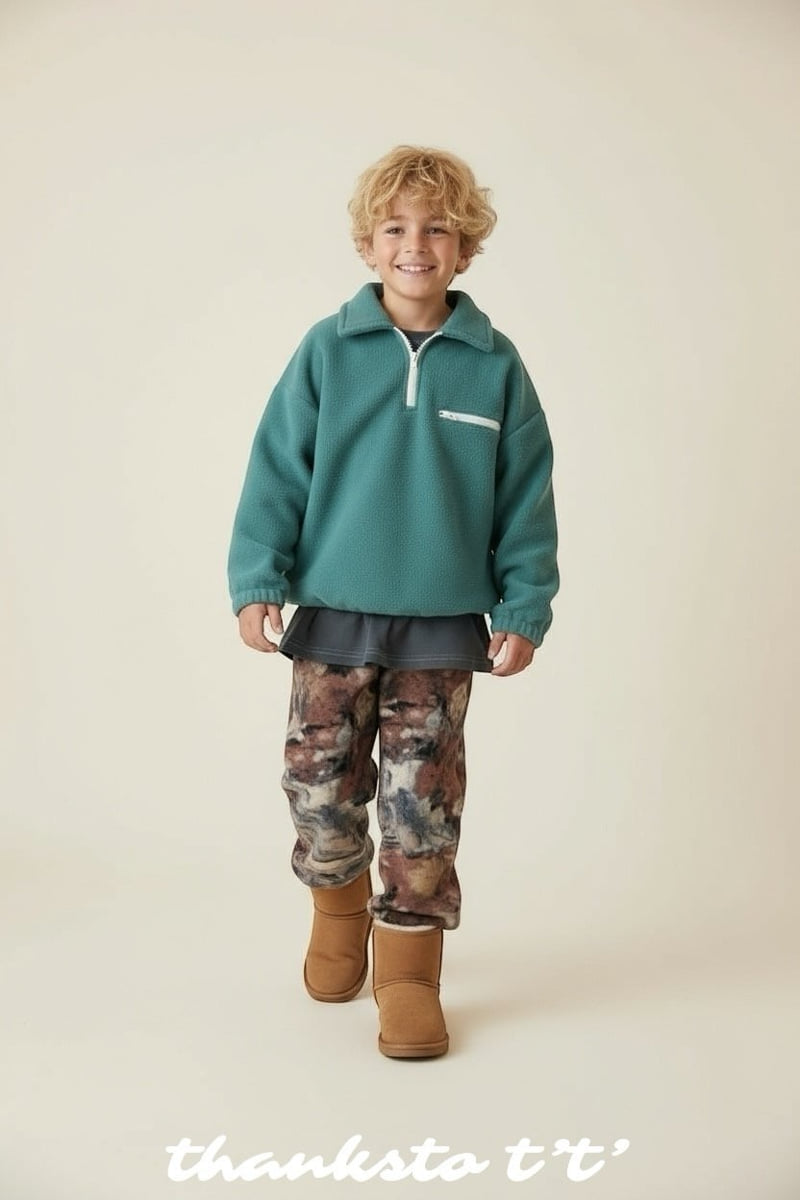 Thanksto TT - Korean Children Fashion - #discoveringself - Tee Collar Half Zip-up - 11