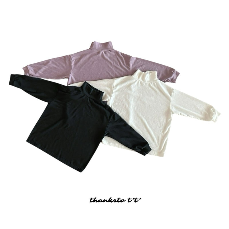 Thanksto TT - Korean Children Fashion - #kidsstore - Wool Span Turtleneck Tee