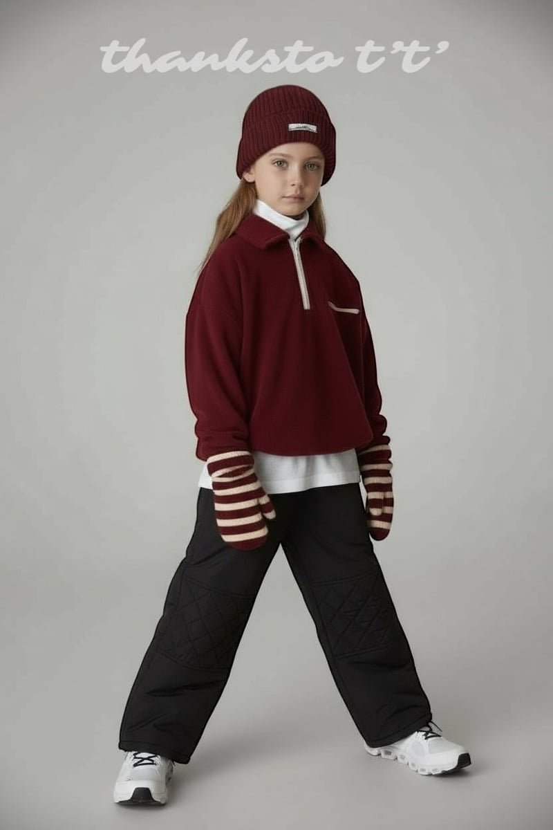 Thanksto TT - Korean Children Fashion - #minifashionista - Tee Collar Half Zip-up - 4