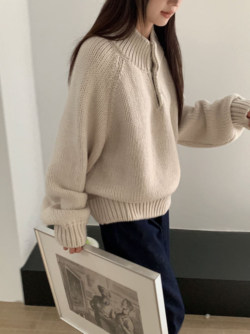 There By - Korean Women Fashion - #momslook - Honey Half Neck Knit - 2