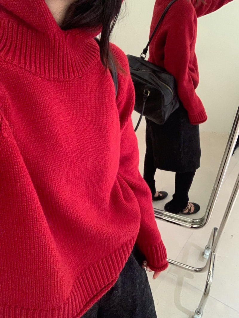 There By - Korean Women Fashion - #womensfashion - Dear Hood Knit - 4