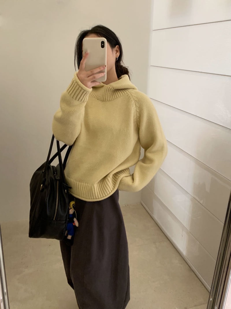There By - Korean Women Fashion - #momslook - Dear Hood Knit - 8