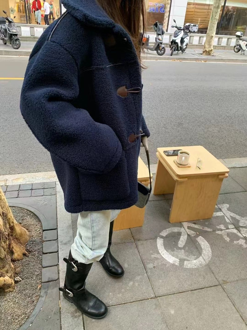 There By - Korean Women Fashion - #momslook - Toggle Shearling Coat - 7