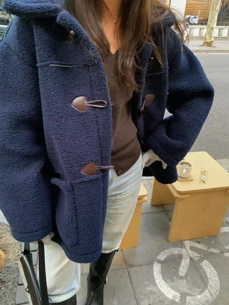 There By - Korean Women Fashion - #momslook - Toggle Shearling Coat - 8