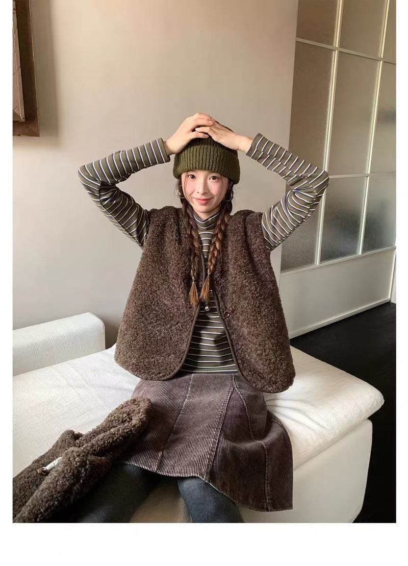 There By - Korean Women Fashion - #momslook - Retro Unique Vest - 2
