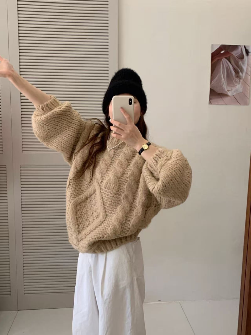 There By - Korean Women Fashion - #momslook - Mood Cable Knit - 2