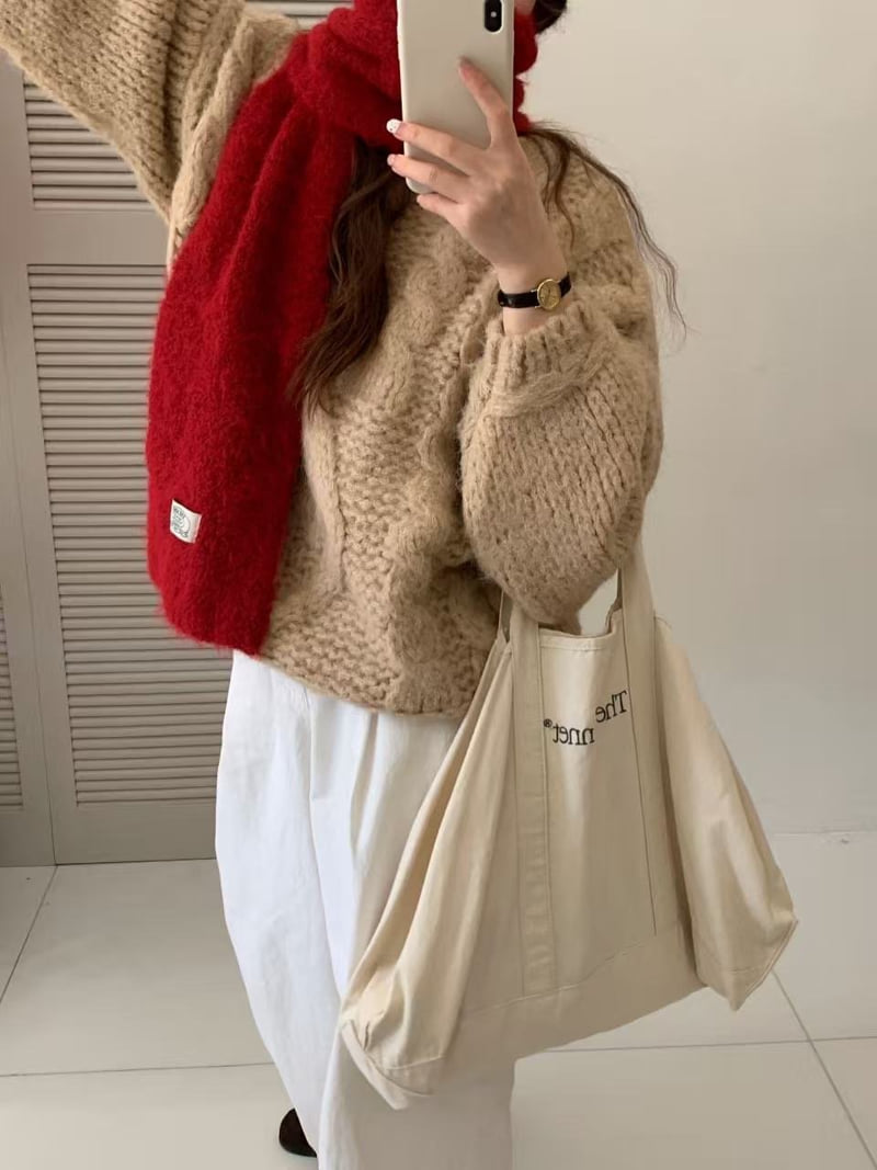 There By - Korean Women Fashion - #momslook - Mood Cable Knit - 3