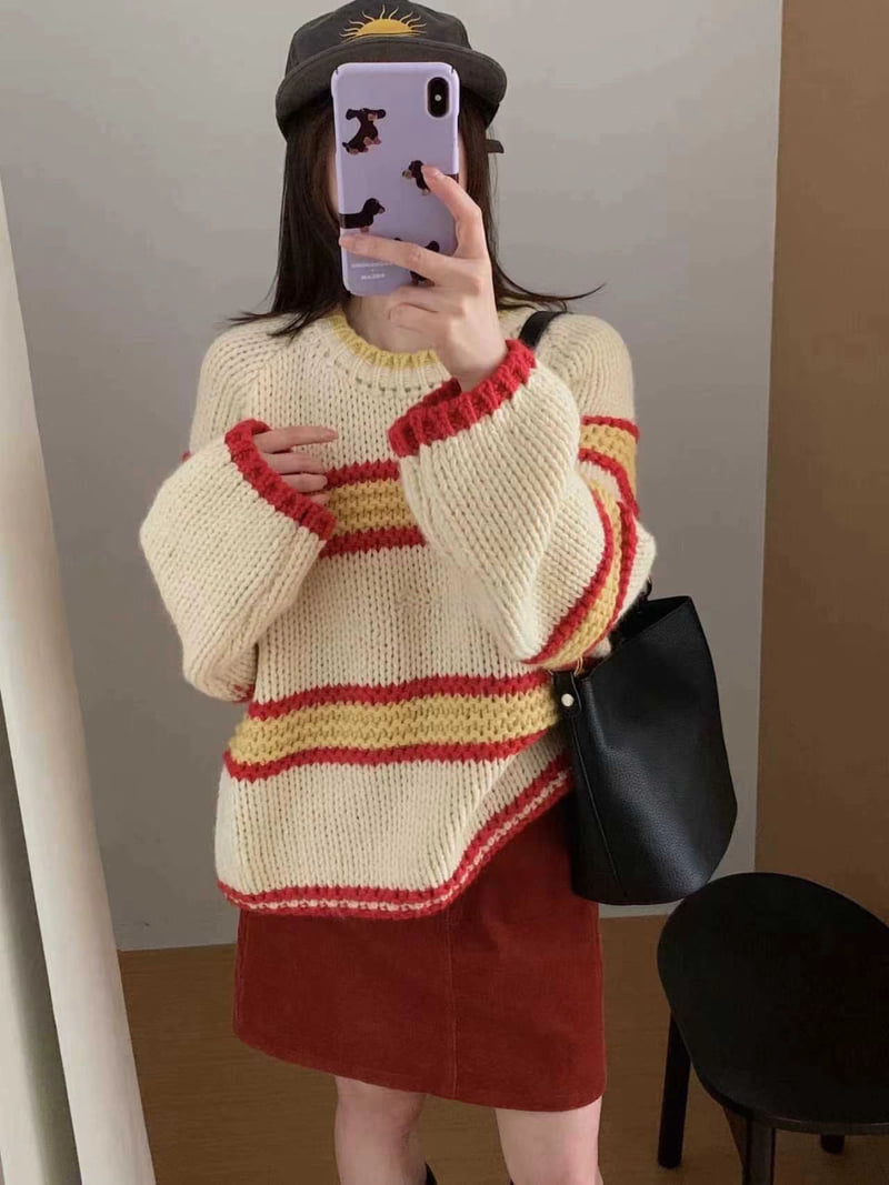 There By - Korean Women Fashion - #momslook - Sloan Stripe Knit - 10