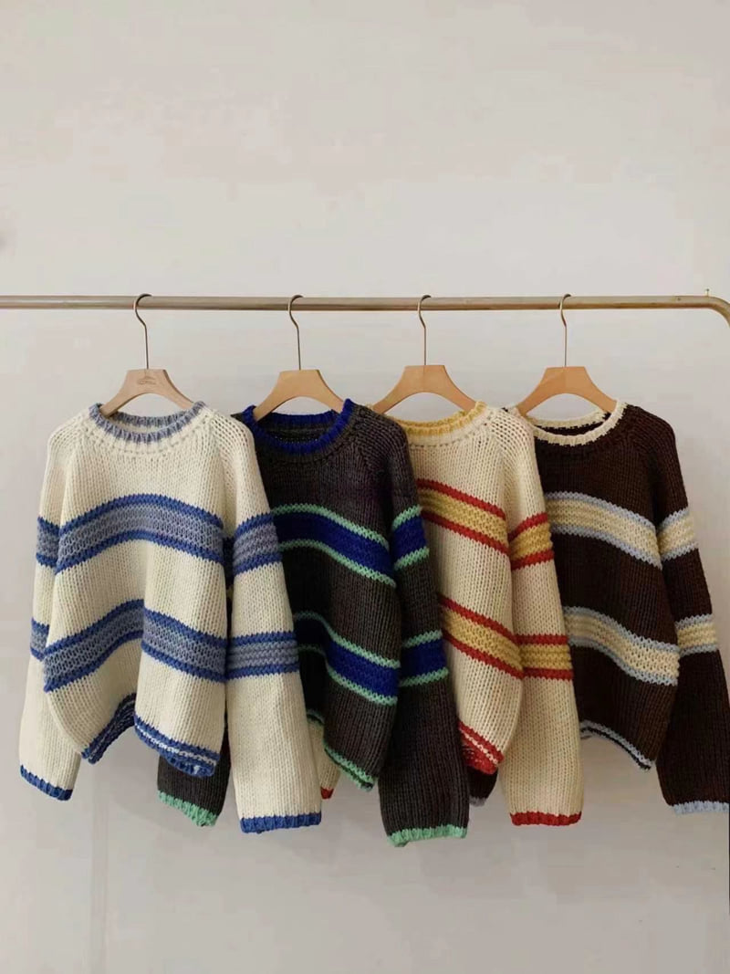 There By - Korean Women Fashion - #momslook - Sloan Stripe Knit - 12