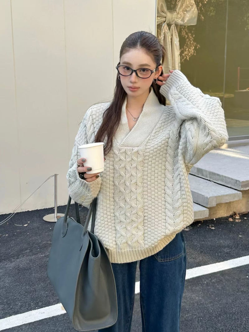 There By - Korean Women Fashion - #momslook - Mond Cable Knit
