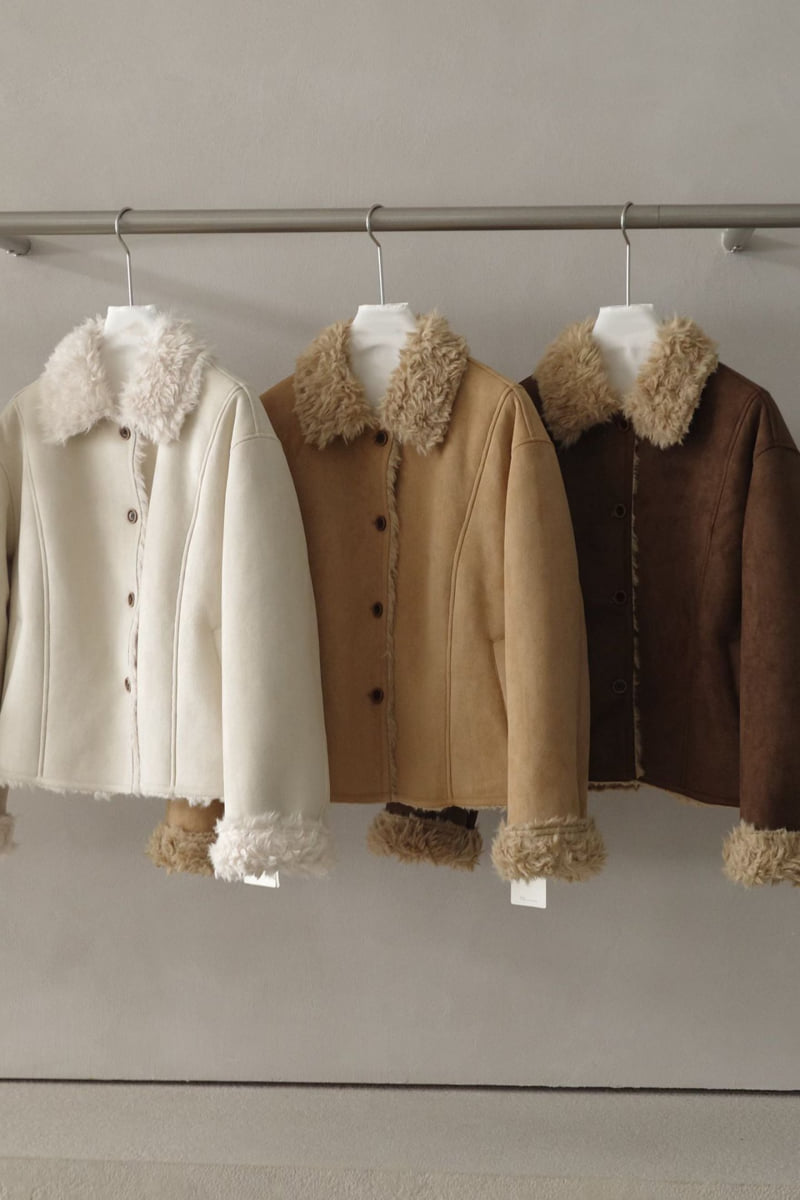 There By - Korean Women Fashion - #momslook - Yarn Mustang Jacket - 2