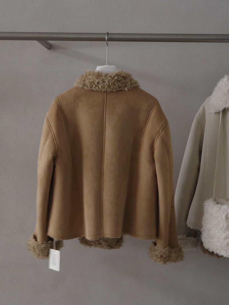 There By - Korean Women Fashion - #womensfashion - Yarn Mustang Jacket - 4