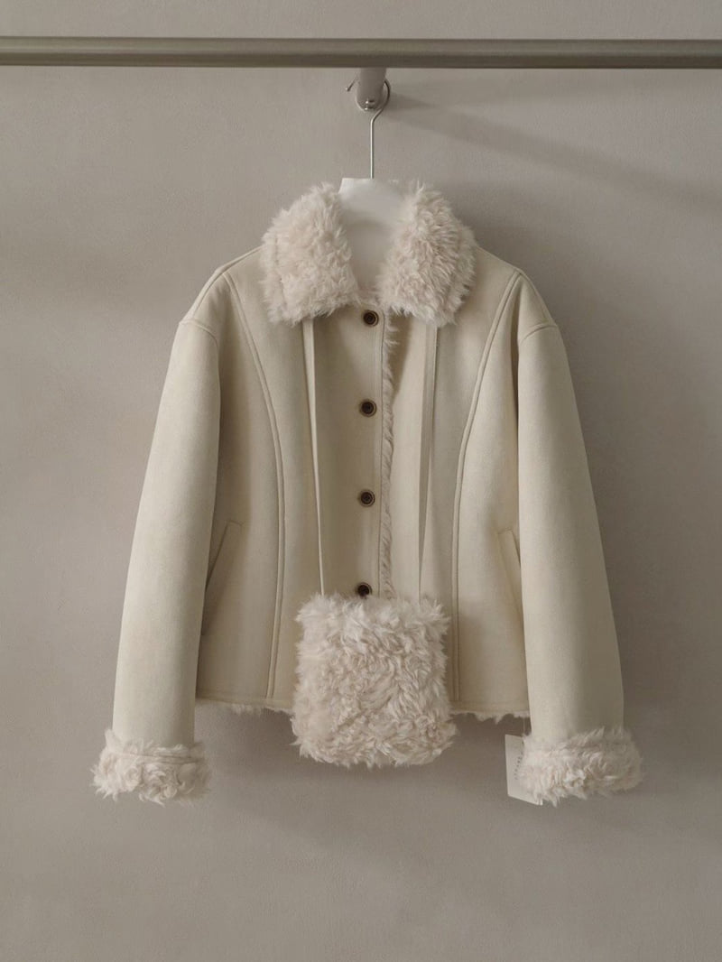 There By - Korean Women Fashion - #momslook - Yarn Mustang Jacket - 8
