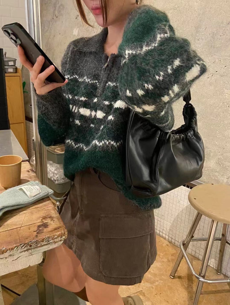 There By - Korean Women Fashion - #momslook - Wood Winter Knit - 2