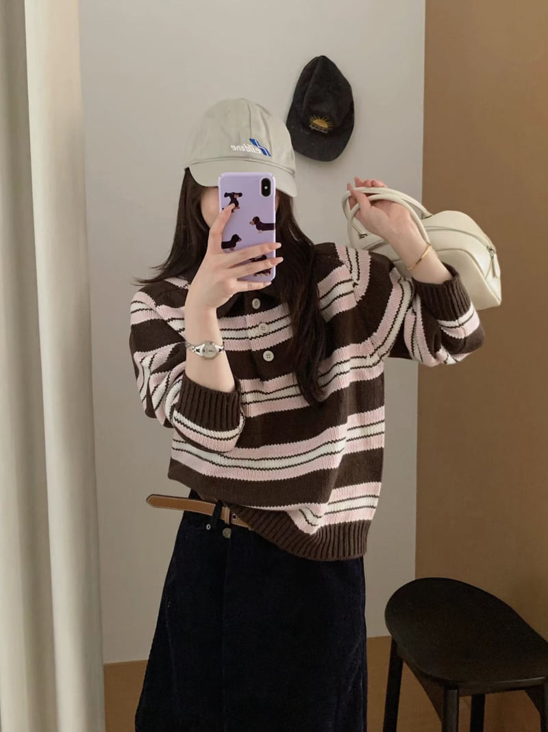There By - Korean Women Fashion - #womensfashion - Use Stripe Knit - 4