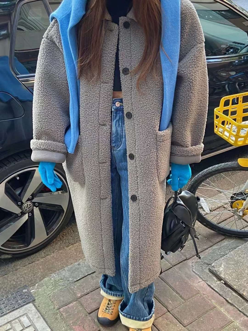 There By - Korean Women Fashion - #momslook - Collar Shearling Coat