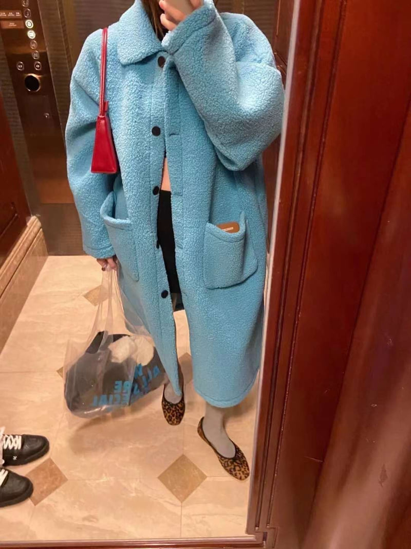 There By - Korean Women Fashion - #momslook - Collar Shearling Coat - 8