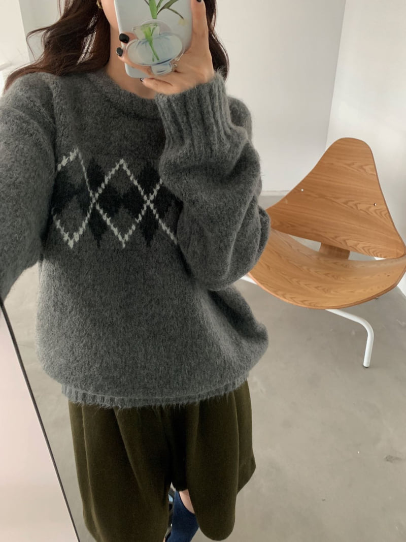 There By - Korean Women Fashion - #momslook - Momo Argyle Knit - 10