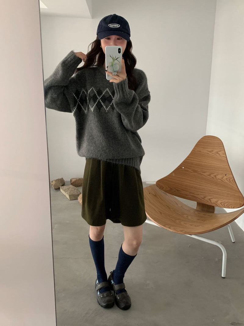 There By - Korean Women Fashion - #momslook - Momo Argyle Knit - 12