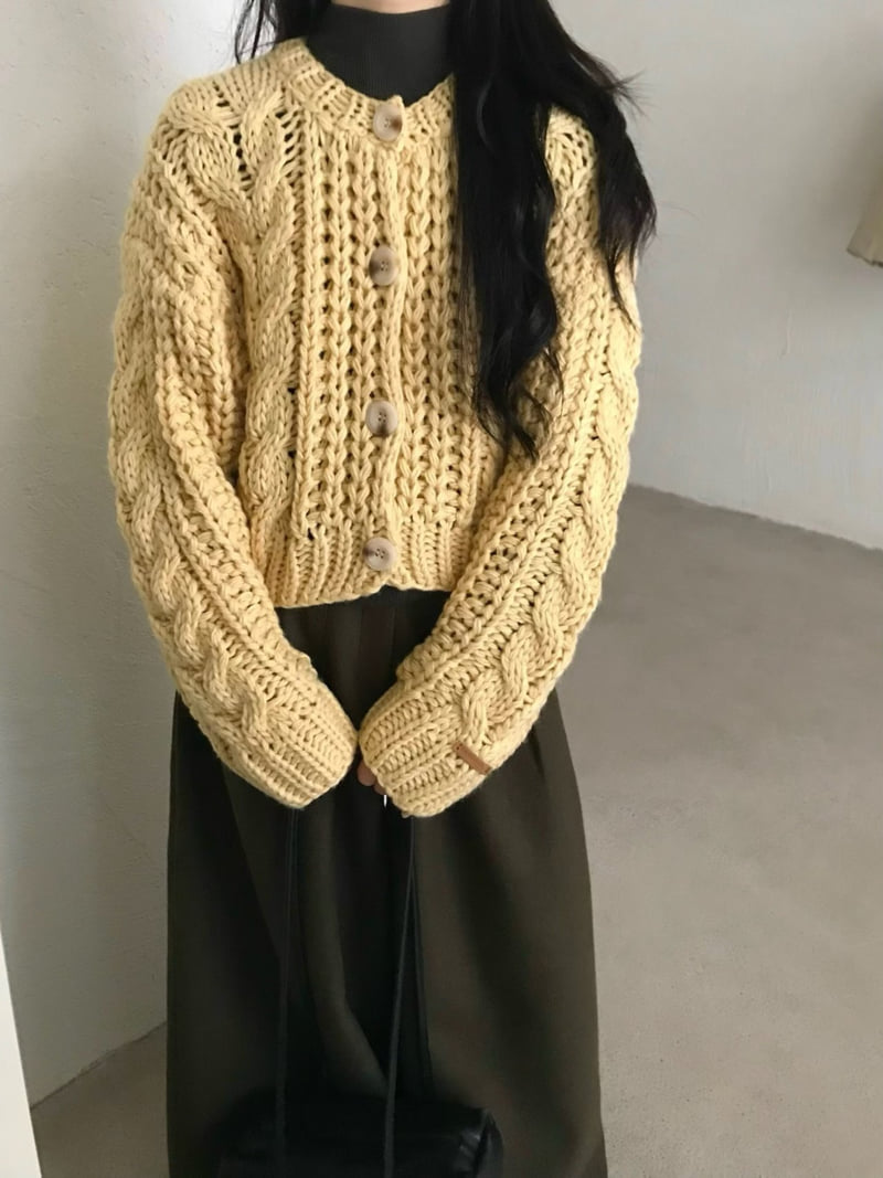 There By - Korean Women Fashion - #momslook - Cream Hand-Knit Cardigan - 7