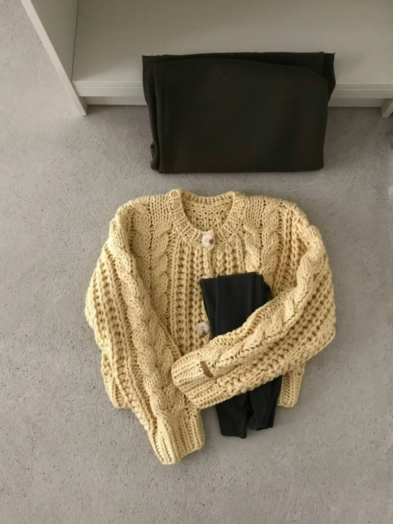 There By - Korean Women Fashion - #momslook - Cream Hand-Knit Cardigan - 9