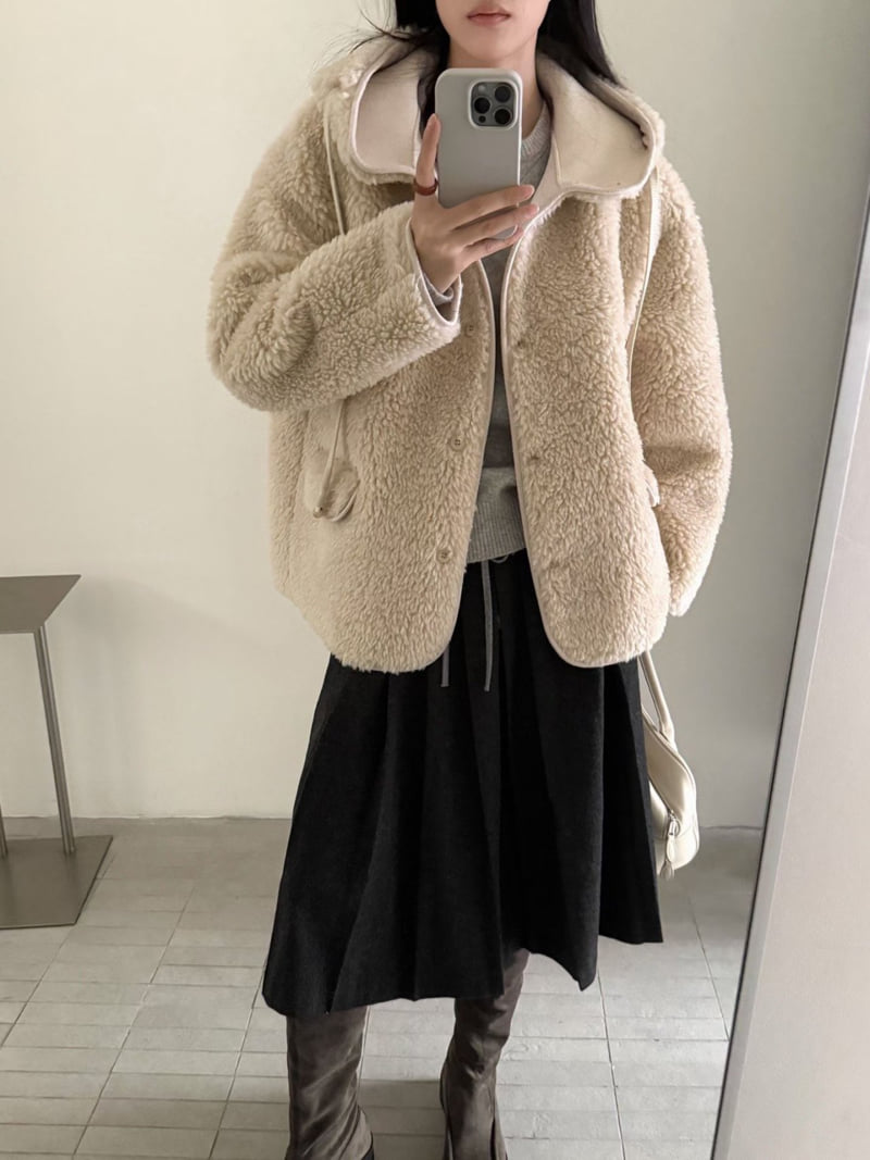 There By - Korean Women Fashion - #momslook - Teddy Hood Jumper - 10