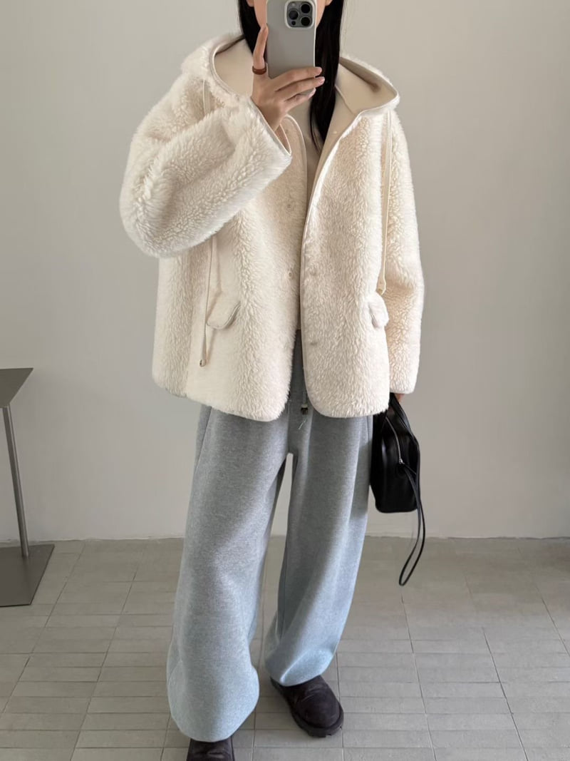 There By - Korean Women Fashion - #thelittlethings - Teddy Hood Jumper - 4