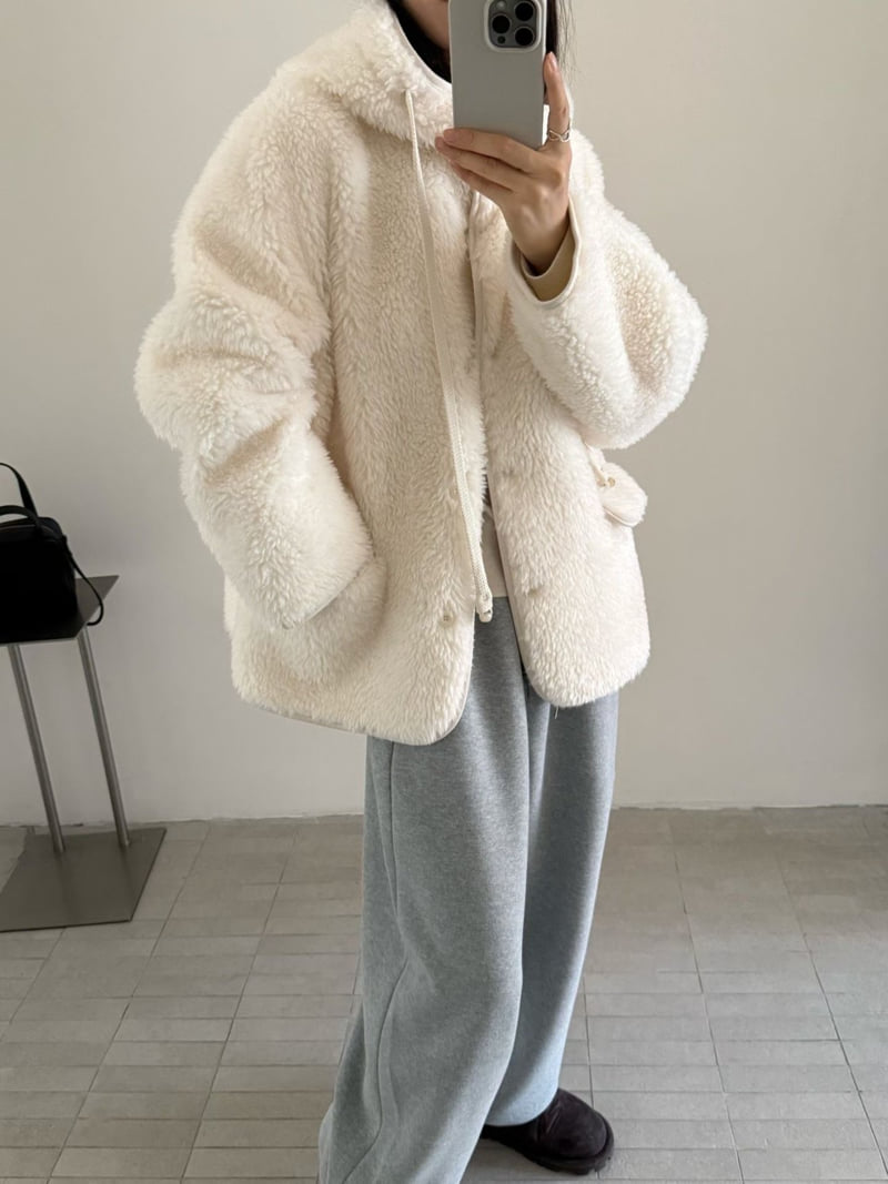 There By - Korean Women Fashion - #momslook - Teddy Hood Jumper - 6