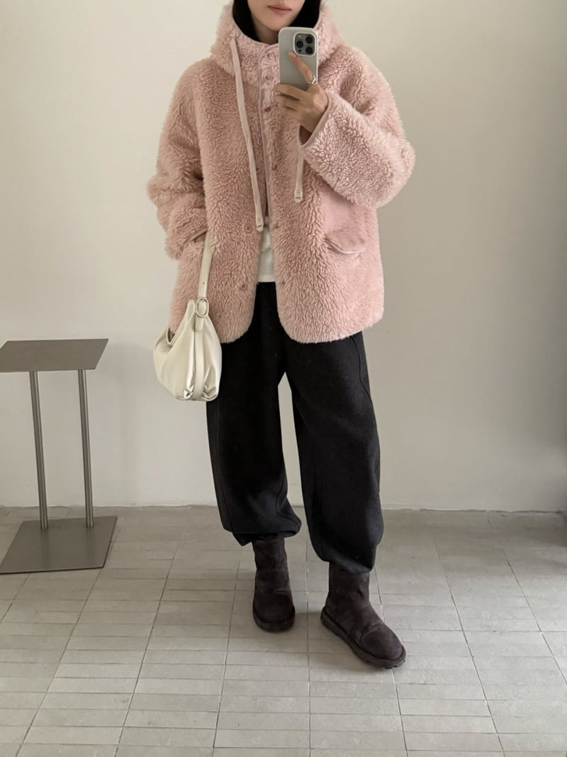 There By - Korean Women Fashion - #momslook - Teddy Hood Jumper - 8