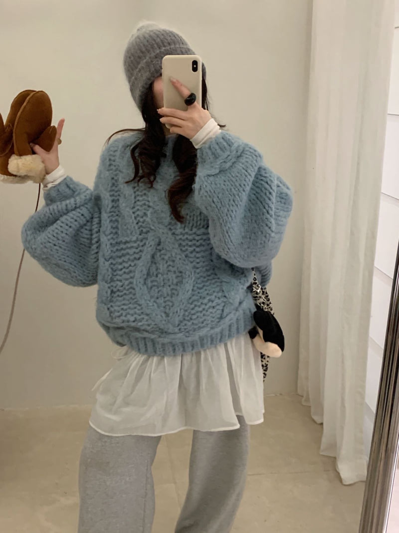 There By - Korean Women Fashion - #pursuepretty - Mood Cable Knit - 8