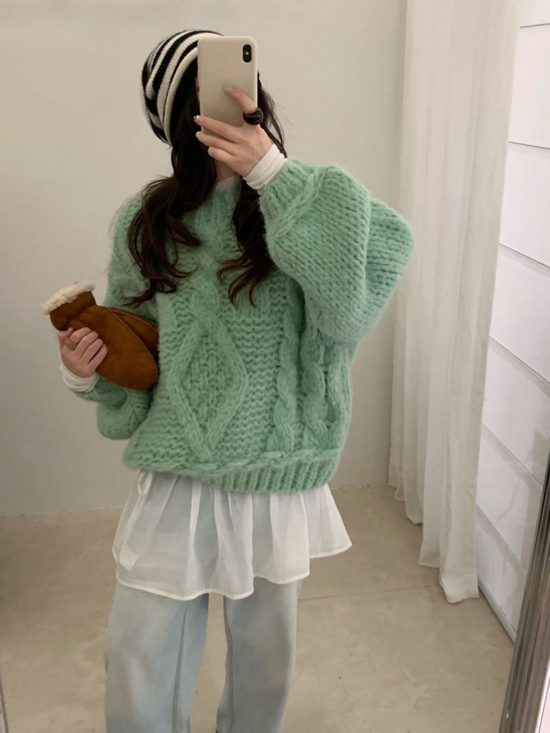 There By - Korean Women Fashion - #restrostyle - Mood Cable Knit - 9