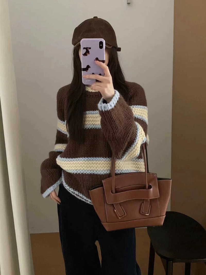 There By - Korean Women Fashion - #restrostyle - Sloan Stripe Knit - 5