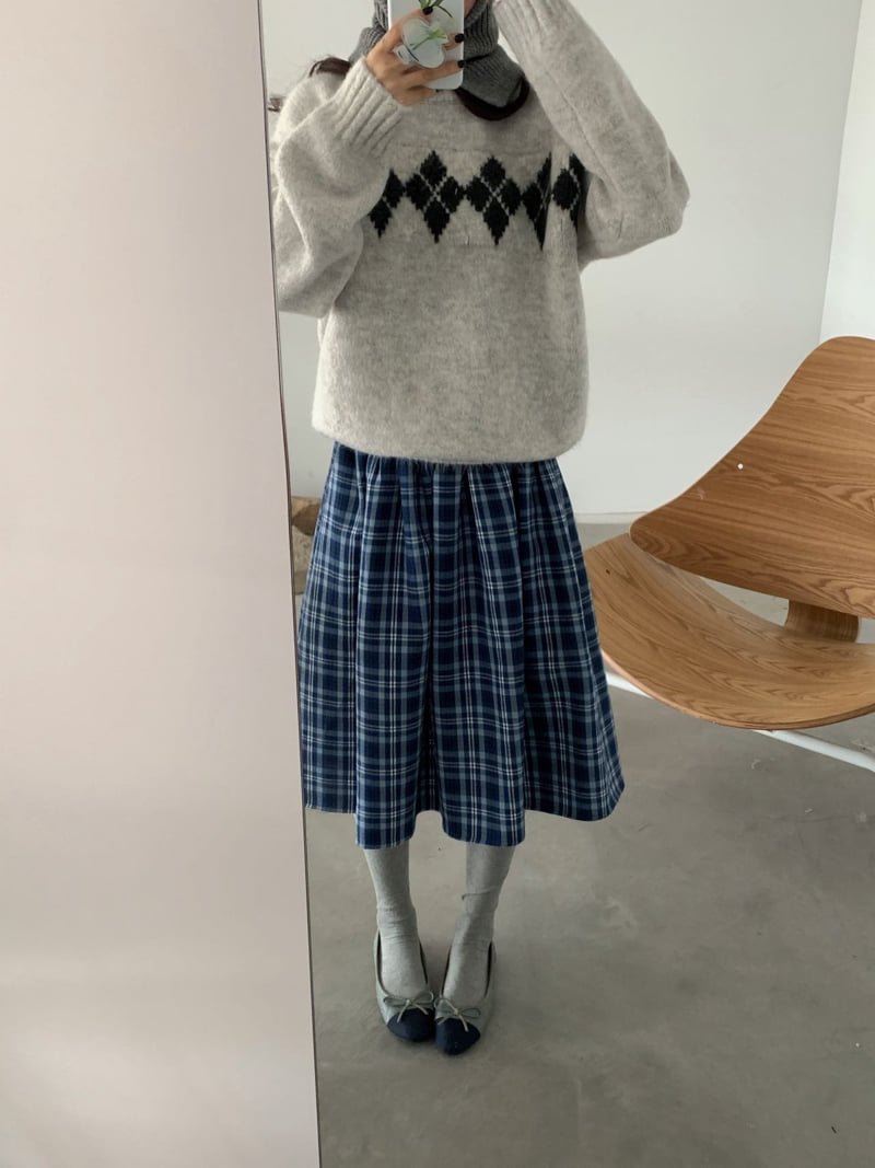 There By - Korean Women Fashion - #restrostyle - Momo Argyle Knit - 5