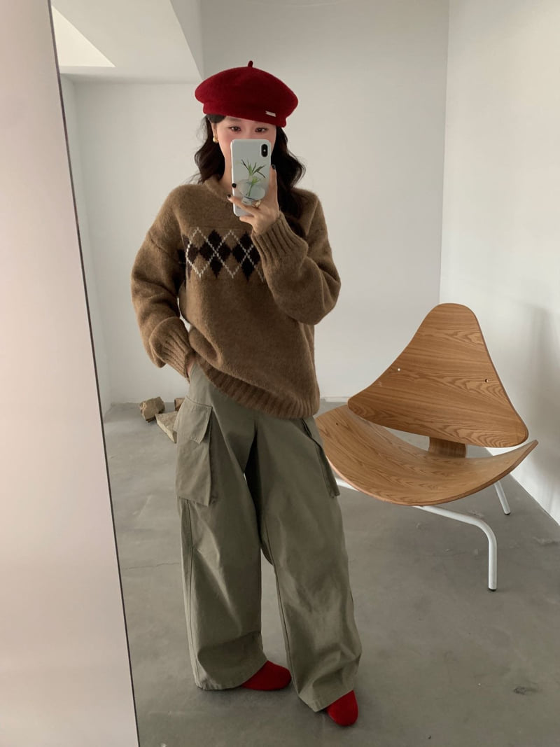 There By - Korean Women Fashion - #thatsdarling - Momo Argyle Knit - 8